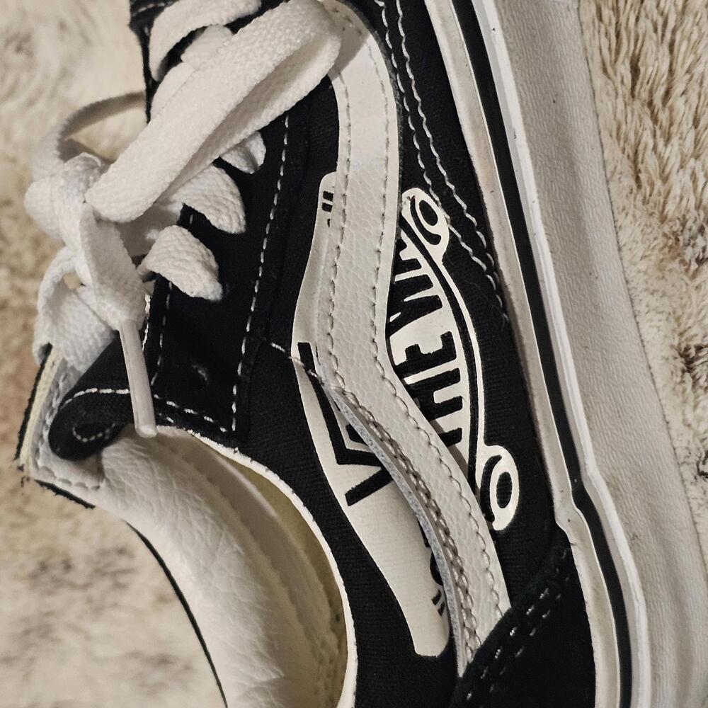Vans Kids Old Skool Logo Print Black & White 12  NWOT - Picture 6 of 7